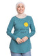 Green Olive Printed Long - Sleeve Design 16 - Khotwh