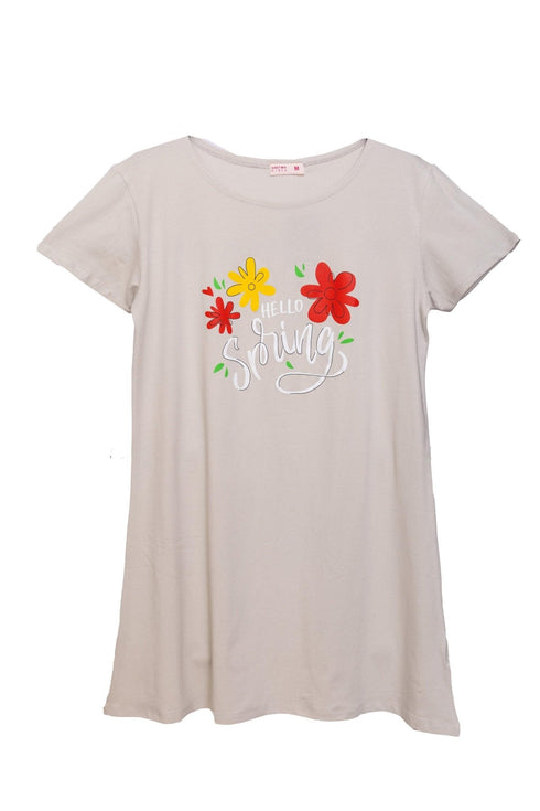 Greige Night Shirt - Design 14 - Khotwh