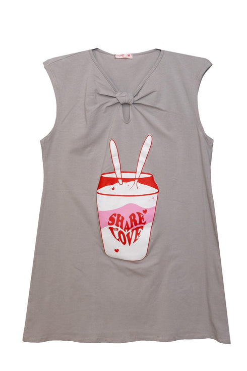 Grey knot Night Shirt - Design 3 - Khotwh