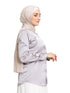Grey Satin Collar Blouse - Khotwh