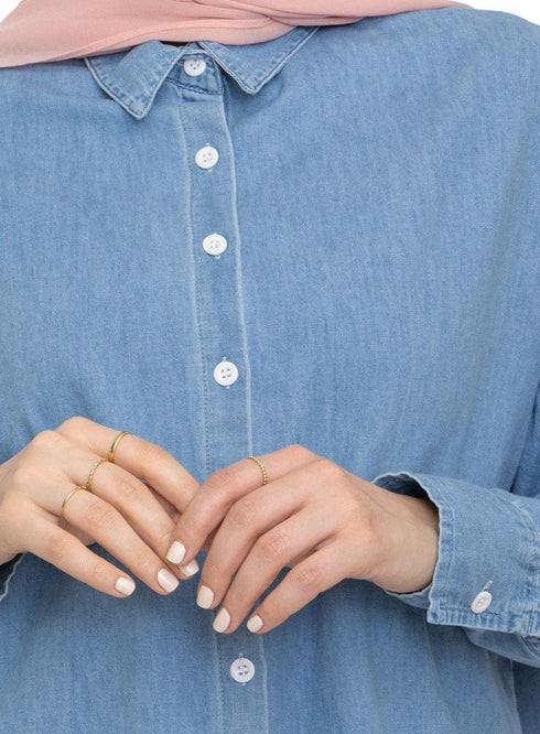 Ice Button - Back Denim Shirt - Khotwh