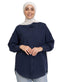 Indigo Pocket Over Size Linen Shirt - Khotwh