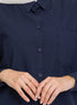 Indigo Pocket Over Size Linen Shirt - Khotwh