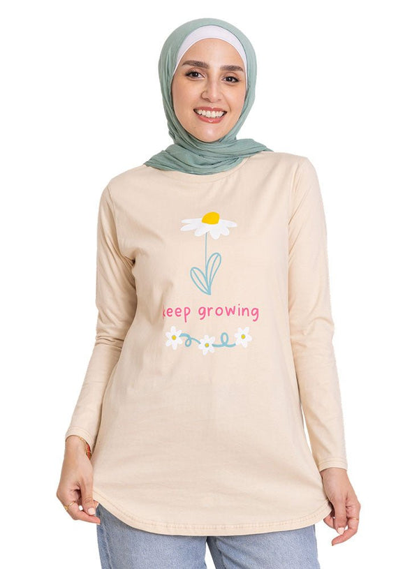 Latte - Design 31 Printed Long - Sleeve - Khotwh