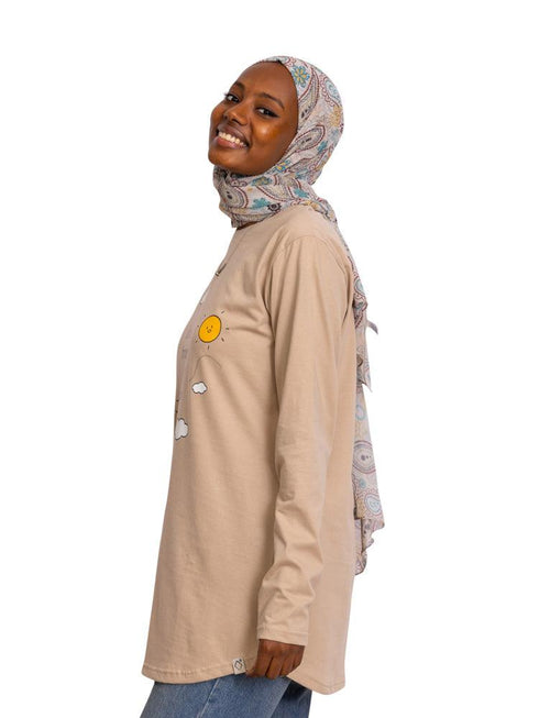Latte Printed Long - Sleeve Design 17 - Khotwh