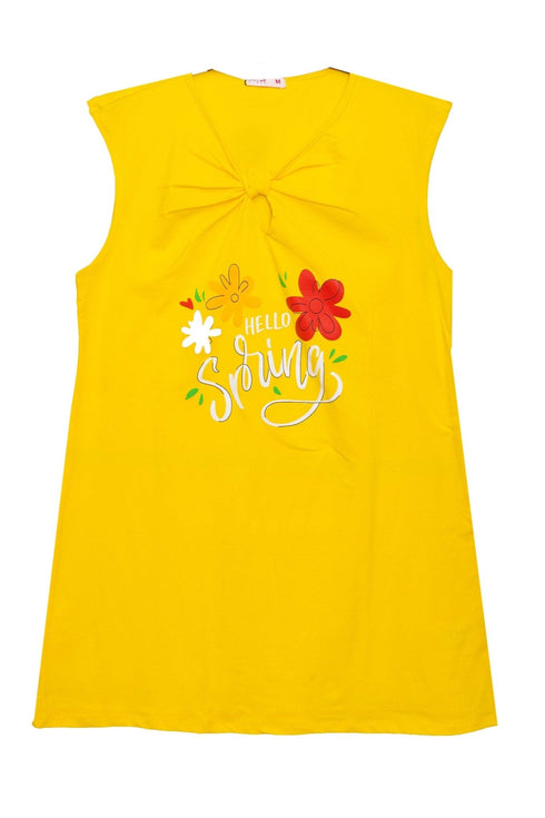 Lemon Verbana knot Night Shirt - Design 14 - Khotwh