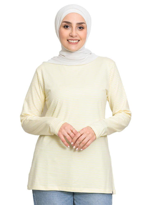 Light Lemon Lines Long Sleeve - Khotwh