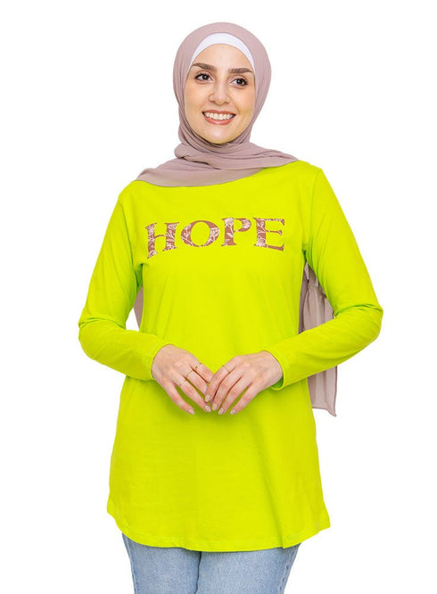 Lime Punch Printed Long - Sleeve Design 25 - Khotwh