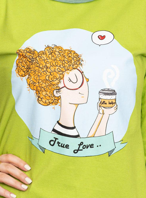 Macaw Green Printed Long - Sleeve Design 30 - Khotwh