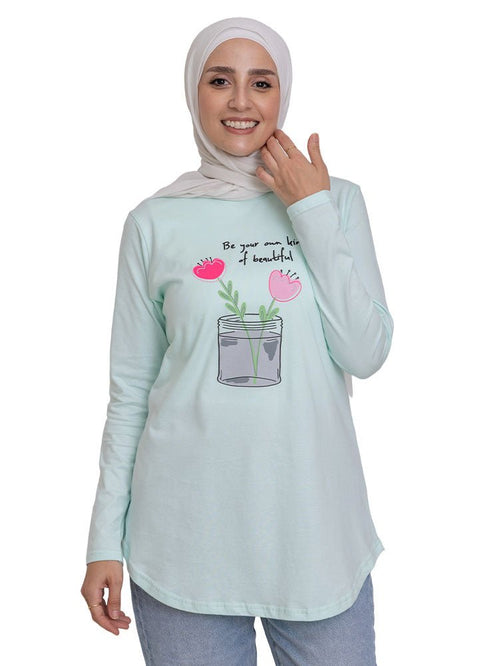 Mint - Design 26 Printed Long - Sleeve - Khotwh