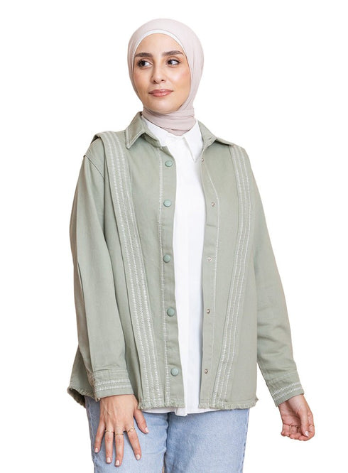 Mint Gabardine Jacket 1 - Khotwh