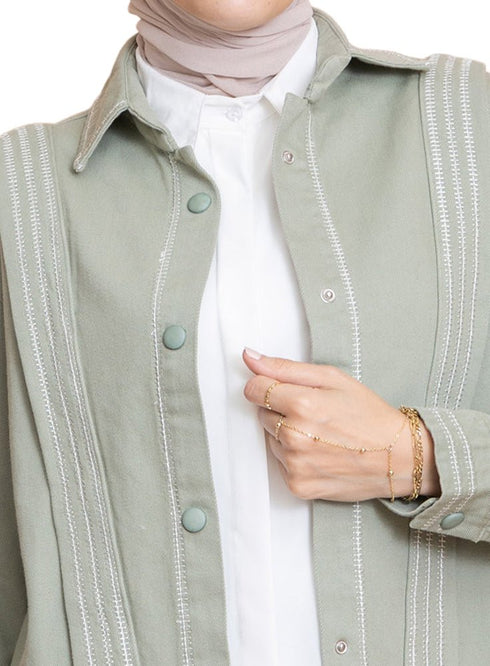 Mint Gabardine Jacket 1 - Khotwh