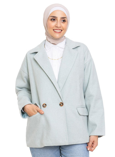 Mint RD - Jacquard Feather Blazer - Khotwh