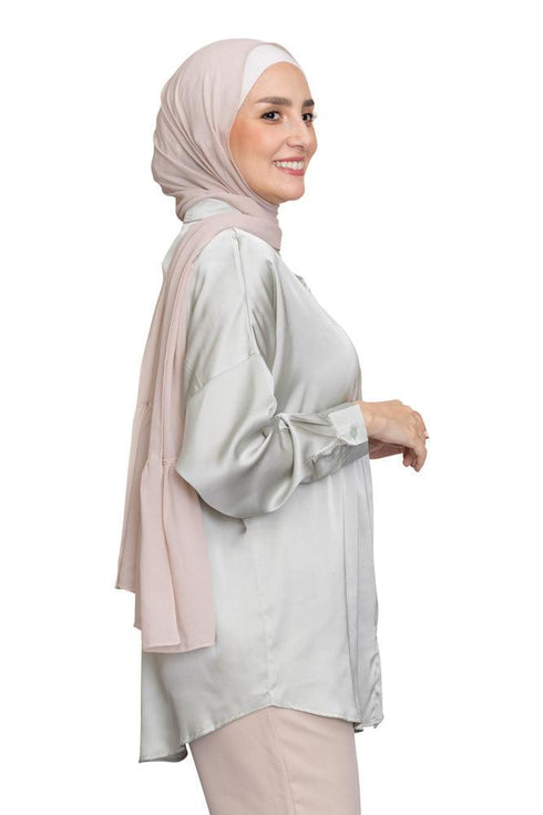 Mint Satin Blouse - Khotwh