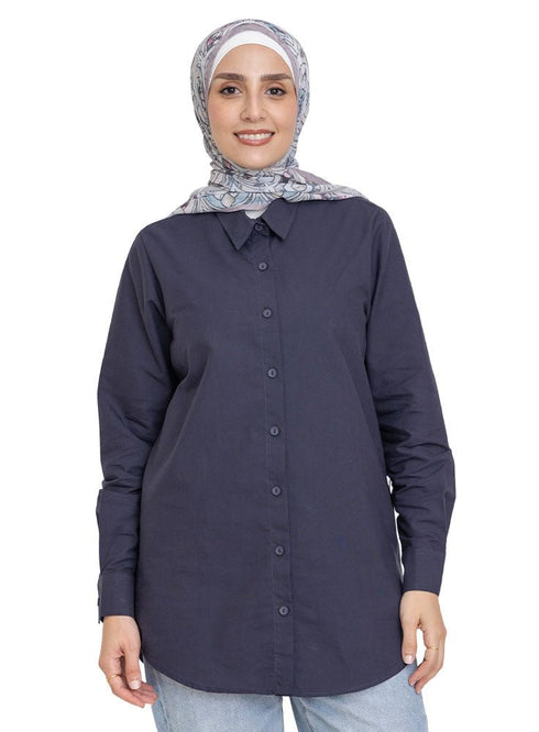 Navy L.Oxford Shirt (W) - Khotwh