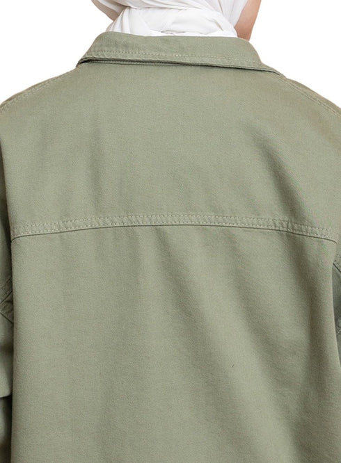 Olive Gabardine Jacket 2 - Khotwh