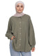 Olive Striped Linen Shirt - Khotwh