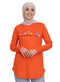 Orange - Design 27 Printed Long - Sleeve - Khotwh