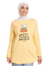Pastel Yellow - Design 35 Printed Long - Sleeve - Khotwh