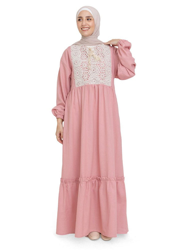 Pink Linen Dress - Khotwh