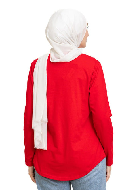 Racing Red Printed Long - Sleeve Design 12 - Khotwh