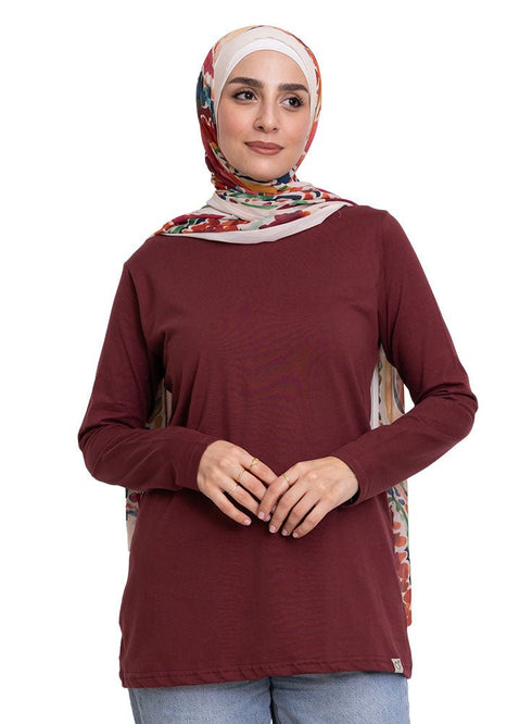 Reddish Brown Long - Sleeve - Khotwh