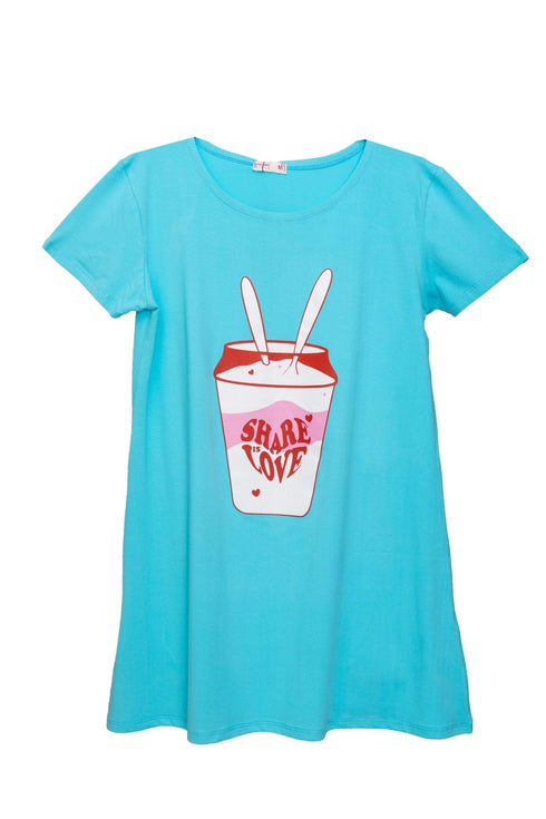 River Blue Night Shirt - Design 3 - Khotwh