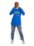 Royal Blue Printed Long - Sleeve Design 9 - Khotwh