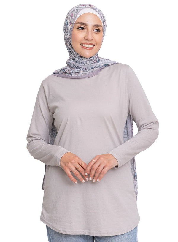 Silver Curved Long - Sleeve - Khotwh