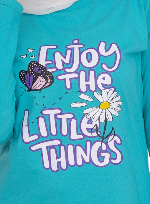 Tile Blue - Design 34 Printed Long - Sleeve - Khotwh