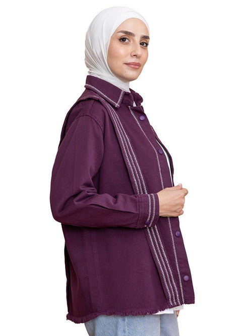 Violet Gabardine Jacket 1 - Khotwh