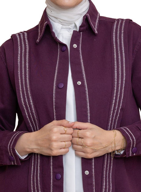 Violet Gabardine Jacket 1 - Khotwh