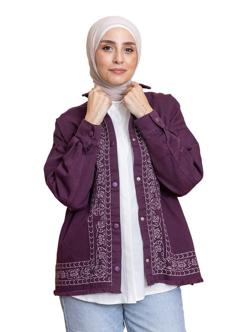 Violet Gabardine Jacket 2 - Khotwh
