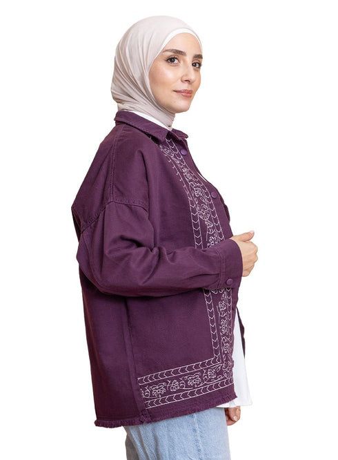 Violet Gabardine Jacket 2 - Khotwh