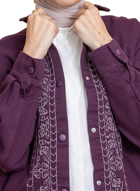 Violet Gabardine Jacket 2 - Khotwh