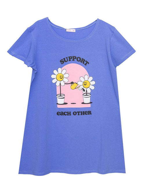 Vista Blue Night Shirt - Design 21 - Khotwh