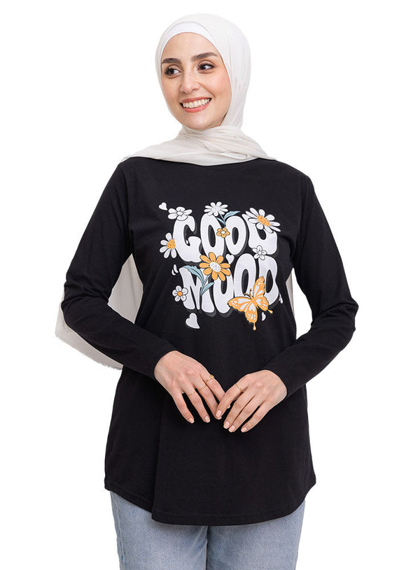 Black Printed Long-Sleeve Design 5