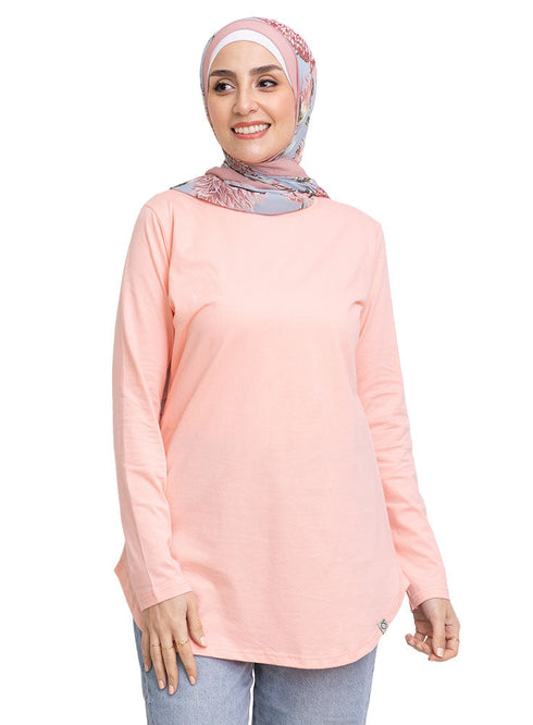 Powder Rose Curved Long-Sleeve