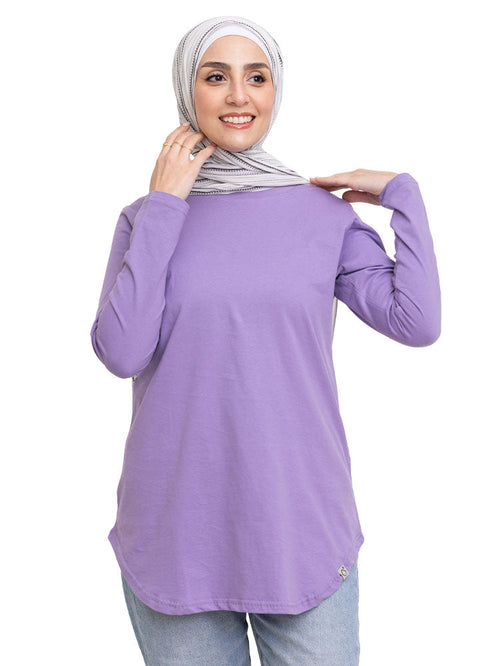 Lavender Curved Long-Sleeve