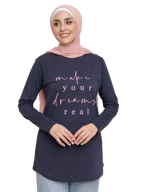 Indigo Printed Long-Sleeve Design 3