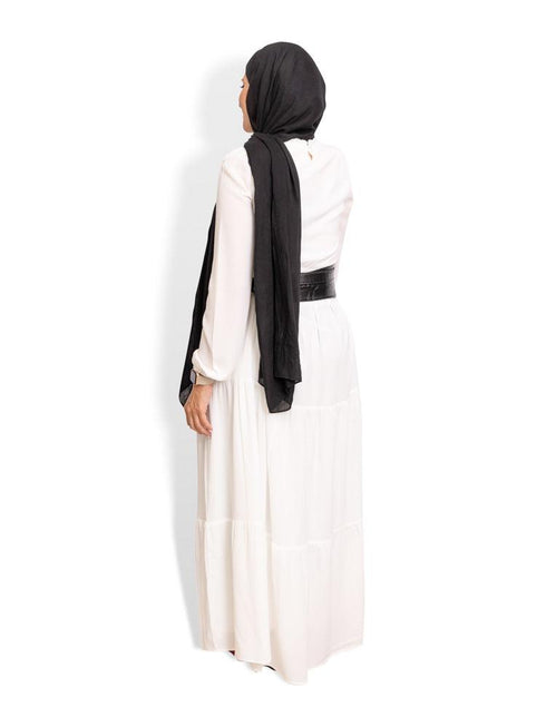 White Basic Dress - Khotwh