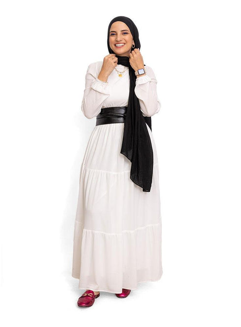 White Basic Dress - Khotwh
