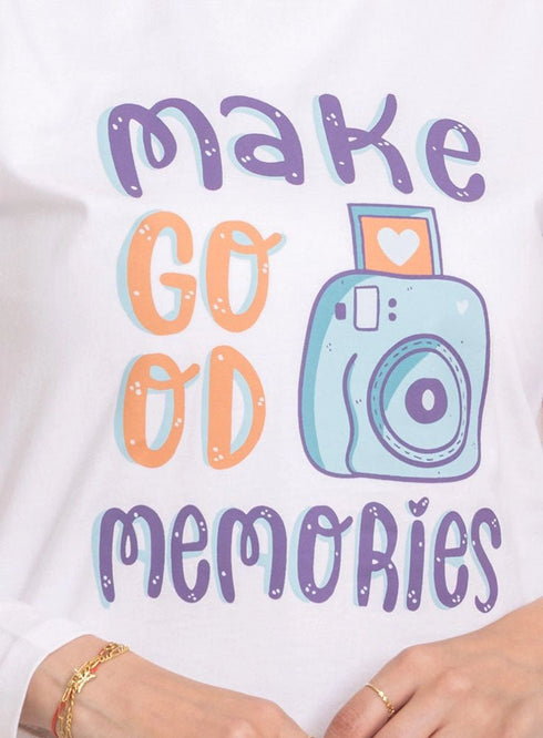 White - Design 37 Printed Long - Sleeve - Khotwh