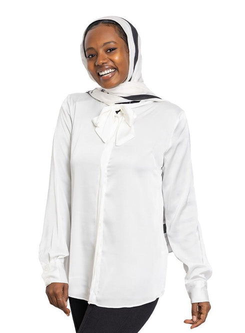 White Satin Tape Blouse - Khotwh